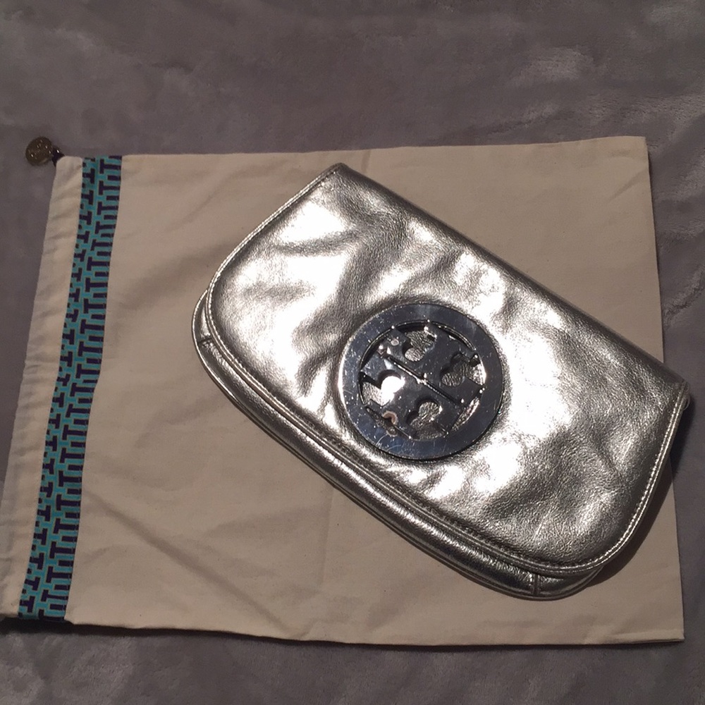 Tory Burch Silver Clutch